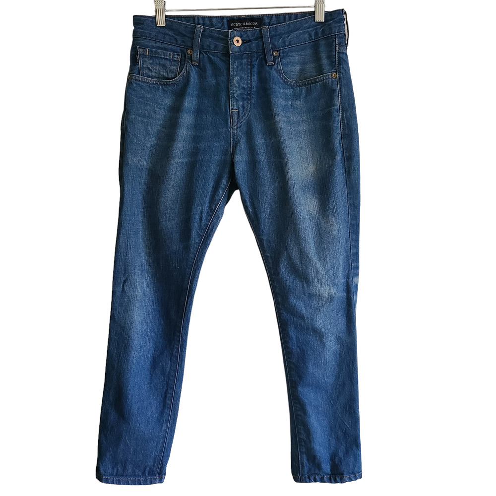 SCOTCH & SODA Amsterdams‎ Blauw Ralston Button Fly Med Wash Jeans Men's 31 x 32